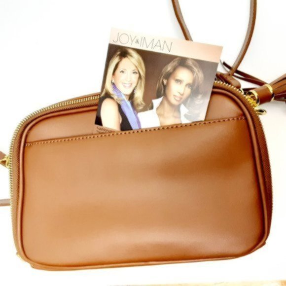 *SOLD* NWOT Joy & Iman Leather RFID Crossbody Bag Brown - Picture 8 of 8